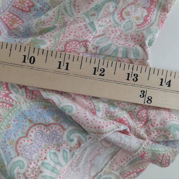 Lauren Ralph Lauren Black Label Pajama Set L Boxer Short Sleeveless Pink Paisley - Picture 13 of 14